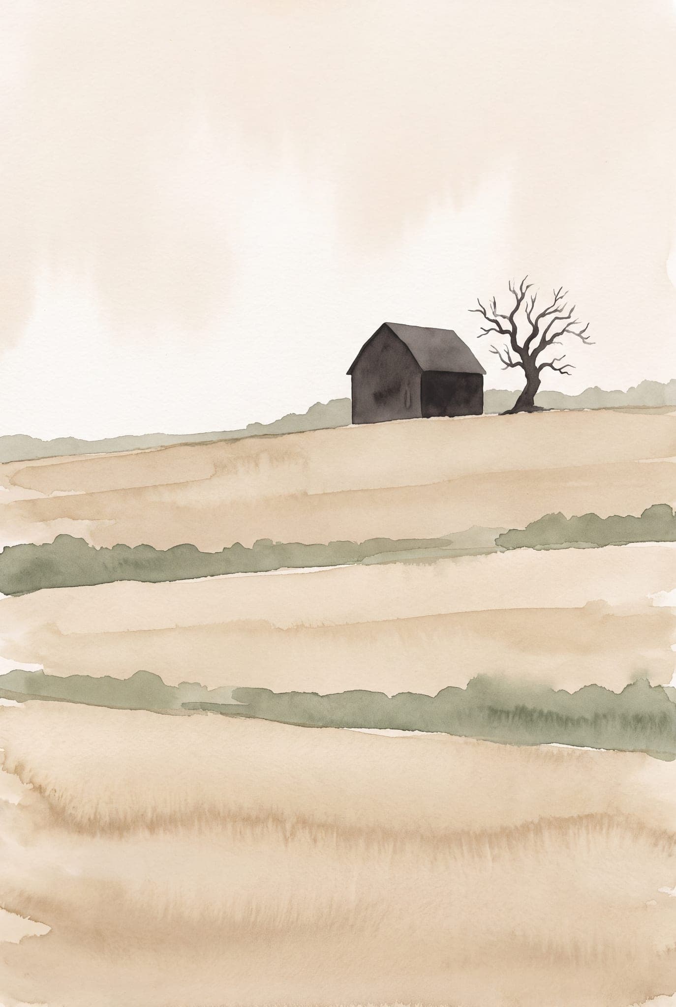 Watercolour barn — The Modern Farmhouse Kit printable wall art print