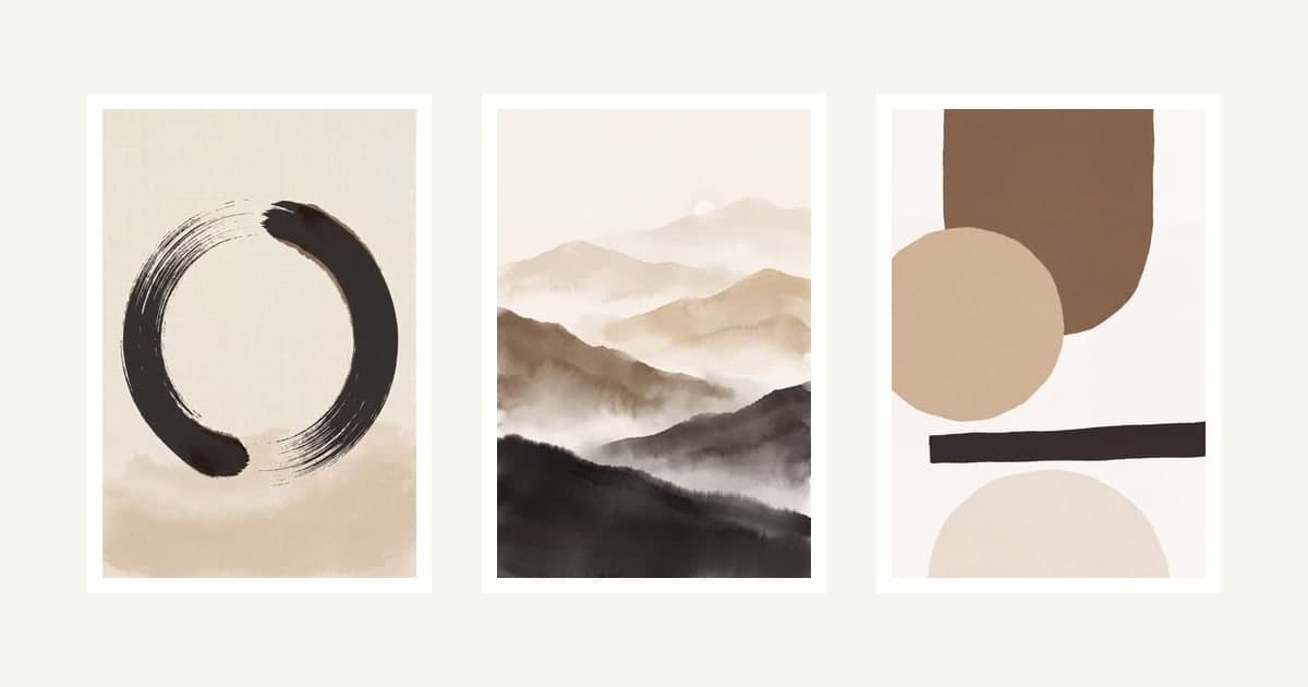 The Japandi Kit — 8 printable wall art prints
