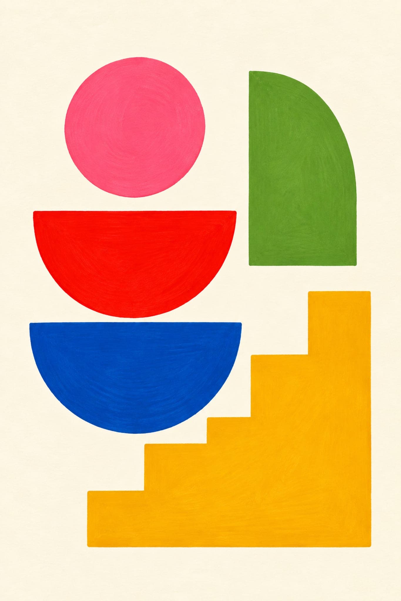 Balanced geometric shapes — The Dopamine Art Collection printable wall art print