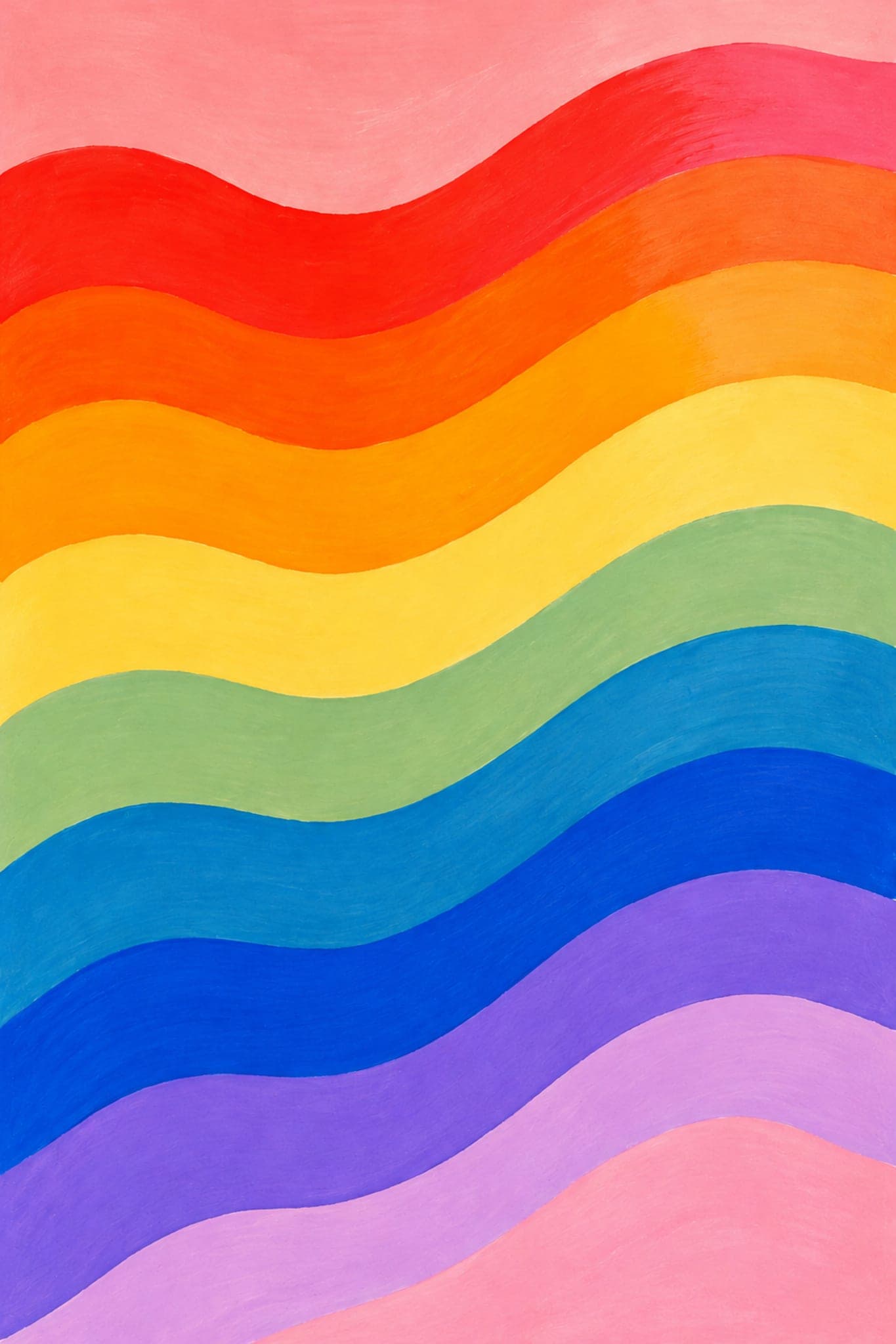 Painted rainbow waves — The Dopamine Art Collection printable wall art print
