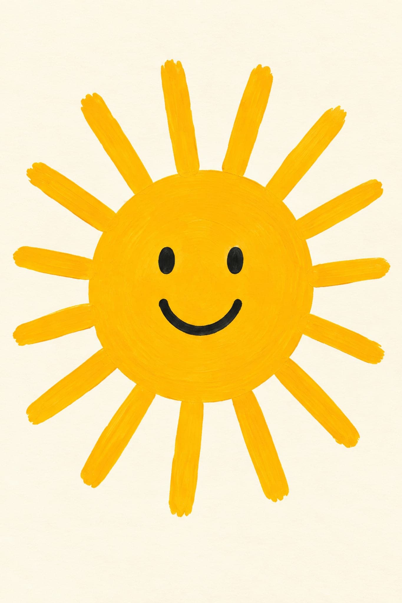 Smiling yellow sun — The Dopamine Art Collection printable wall art print