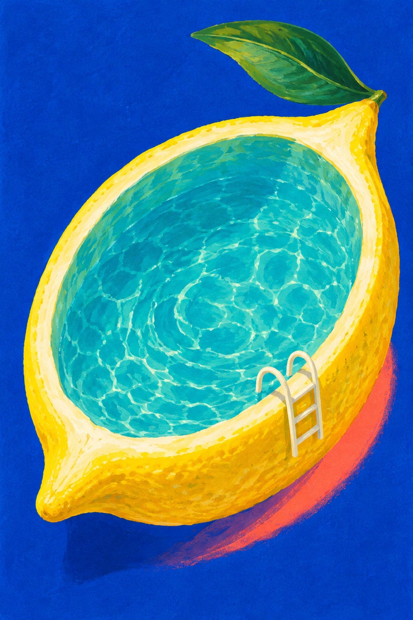 Lemon swimming pool — The Dopamine Art Collection printable wall art print