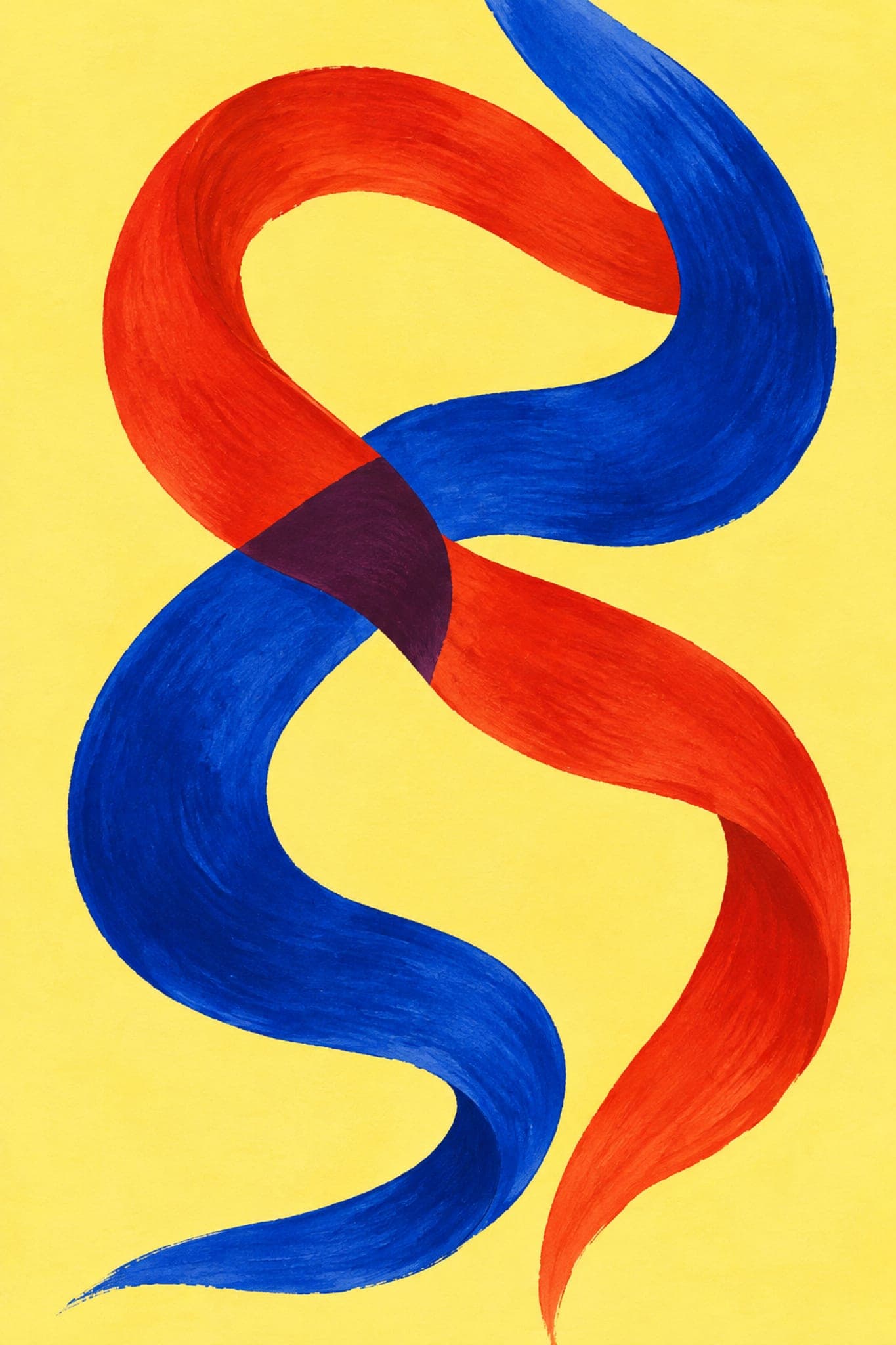 Red and blue ribbons entwined — The Dopamine Art Collection printable wall art print