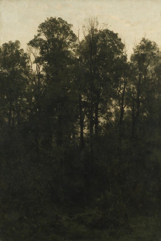 Evening Trees — printable wall art in a muted greige palette
