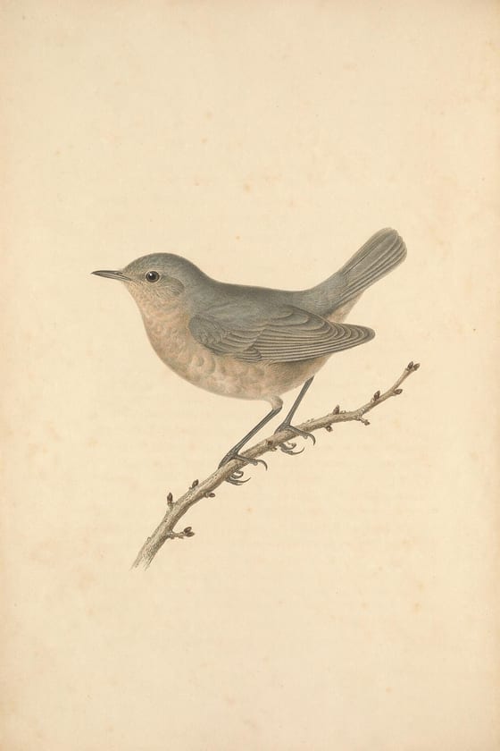Garden Bird — printable wall art in a muted greige palette