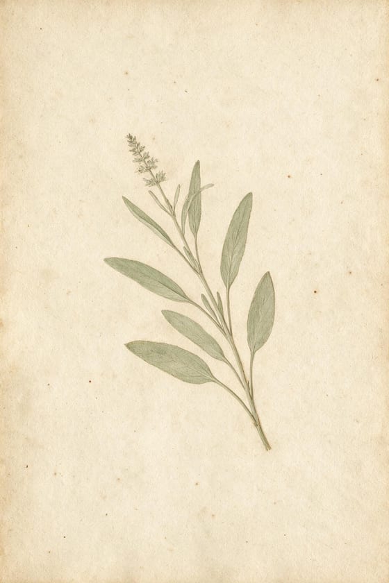 Pressed Stem — printable wall art in a muted greige palette